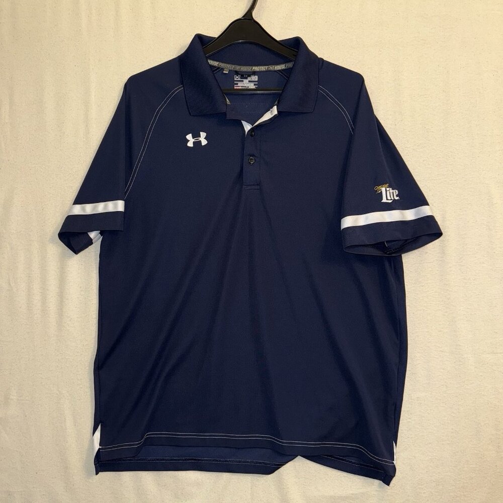 Under Armour Heat Gear Miller Lite Mens XL  Extra Large Navy Blue Polo